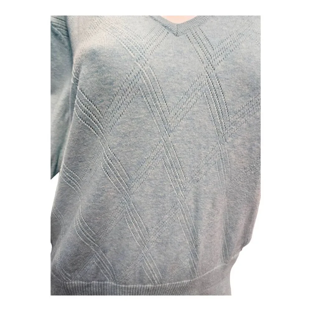 Faded Glory Blue V Neck Pullover Sweater Womens Size XL